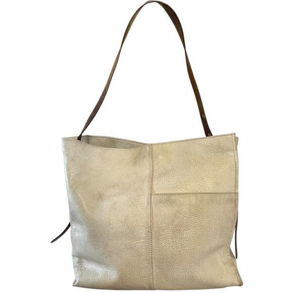 HOBO Park Latte Cream Leather Tote Bag